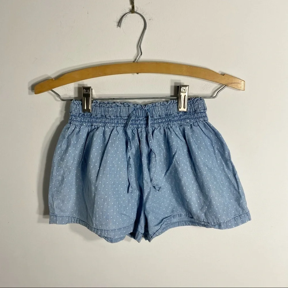 Carter’s Polka Dot Chambray Blue Shorts Kids Sz 8 Girls